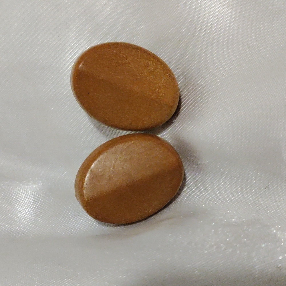 Wooden oval earrings